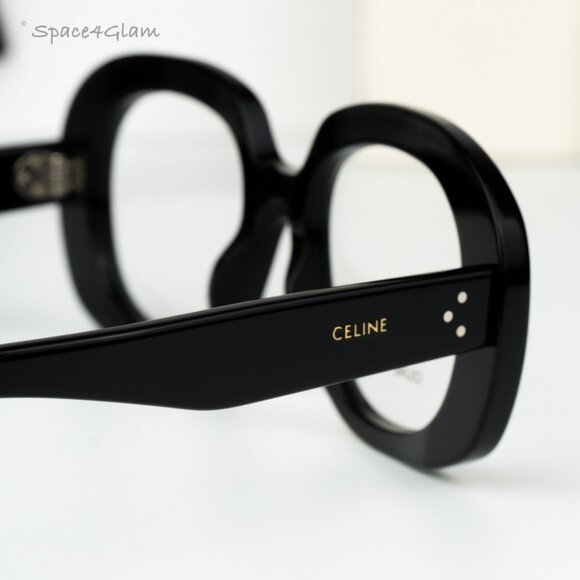 Celine Women Eyeglasses Black Demo Oval CL50162I 3 DOTS 001 NEW AUTHENTIC - Picture 5 of 8